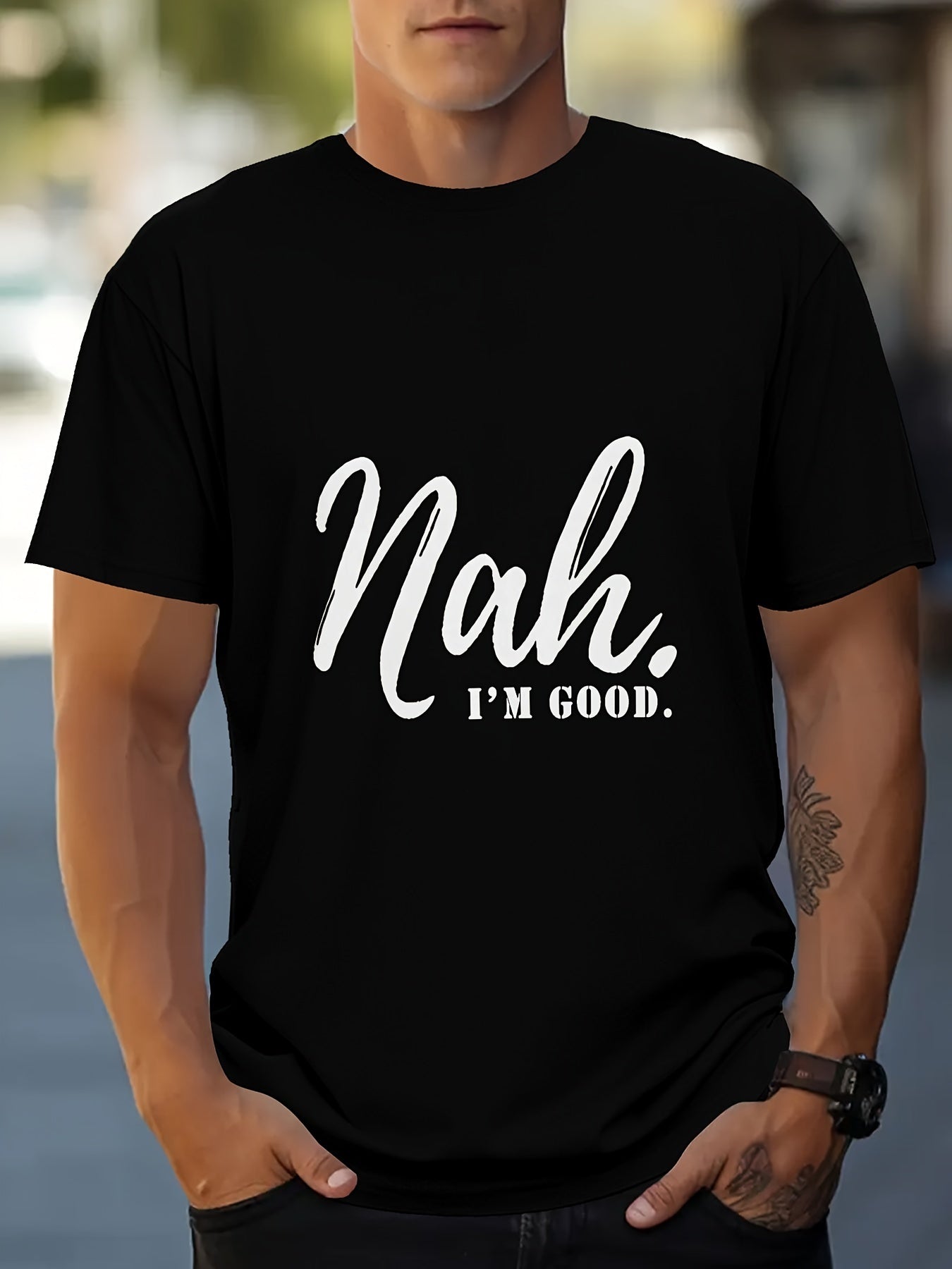 Casual Short Sleeved Round Neck T-shirt, Outdoor Men's Clothing