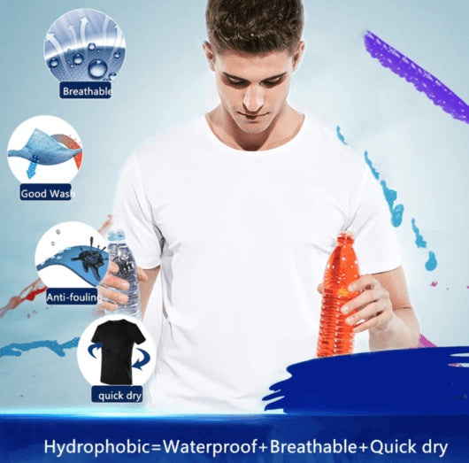 Men Clothing Quick-drying Waterproof Anti-fouling T-shirt Couple Half Sleeve Bottoming Shirt