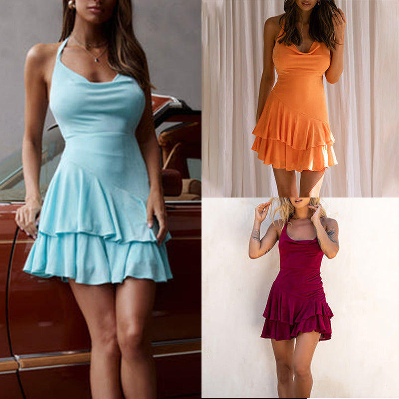 Women's Clothing - Ruffled Dress High Waist