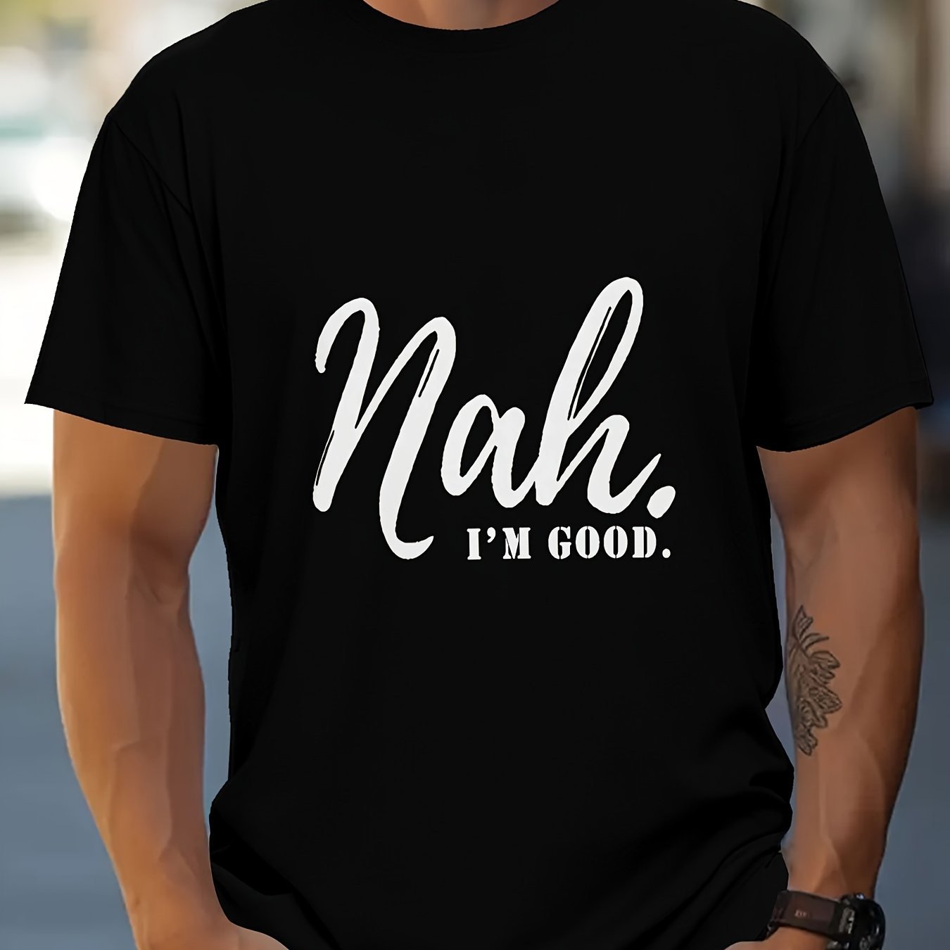 Casual Short Sleeved Round Neck T-shirt, Outdoor Men's Clothing