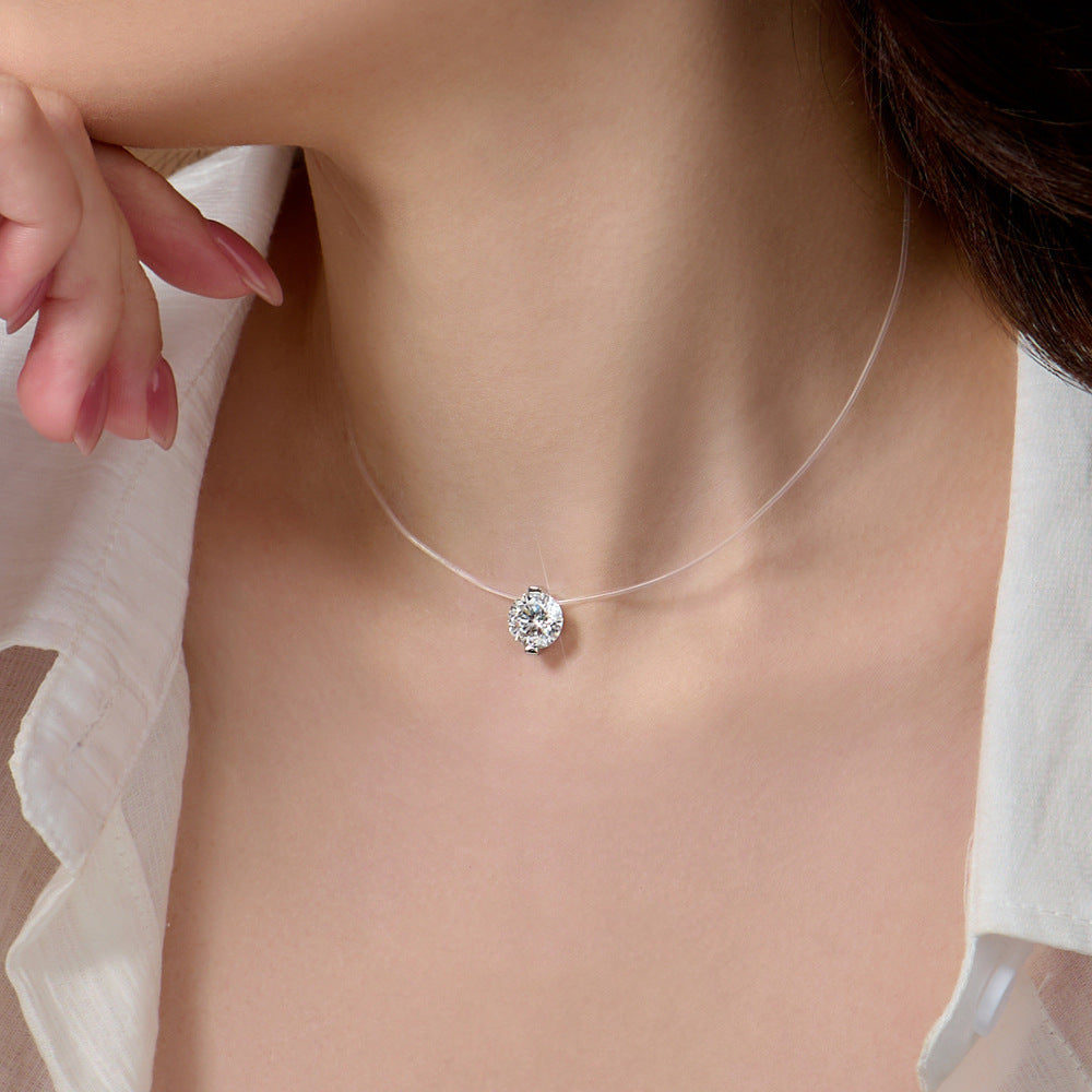 Women's Summer Fishing Line Moissanite Clavicle Chain