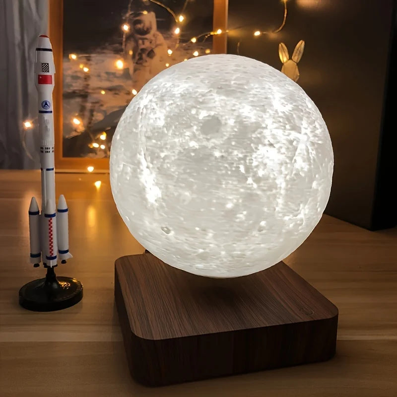 Levitating Moon Lamp, Magnetic Floating Moon Lamp Spinning Luna Night Light for Home Office Desk Decor ,