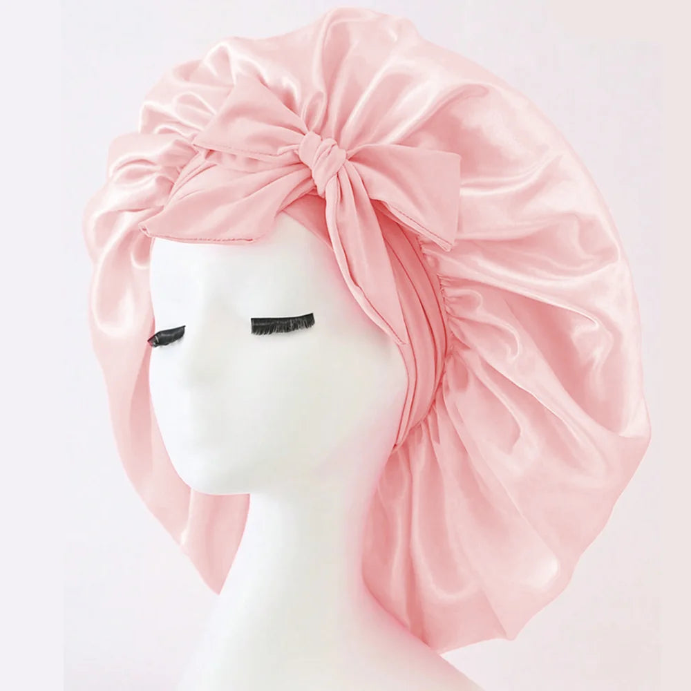 Satin Bonnet Silk Bonnet Adjustable Bonne For Sleeping Hair Bonnet With Tie Band Bonnets