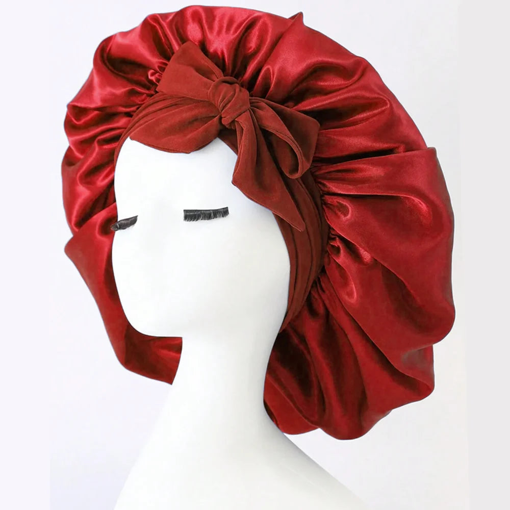 Satin Bonnet Silk Bonnet Adjustable Bonne For Sleeping Hair Bonnet With Tie Band Bonnets