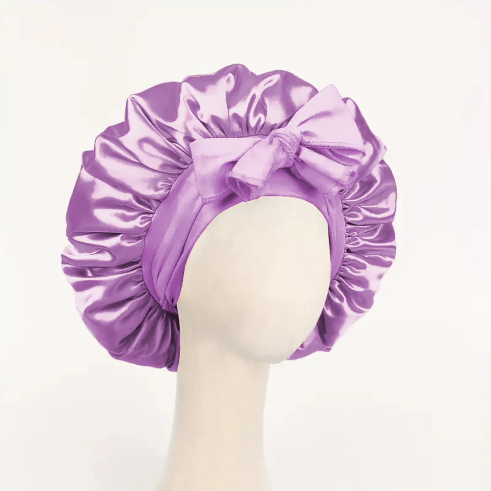 Satin Bonnet Silk Bonnet Adjustable Bonne For Sleeping Hair Bonnet With Tie Band Bonnets