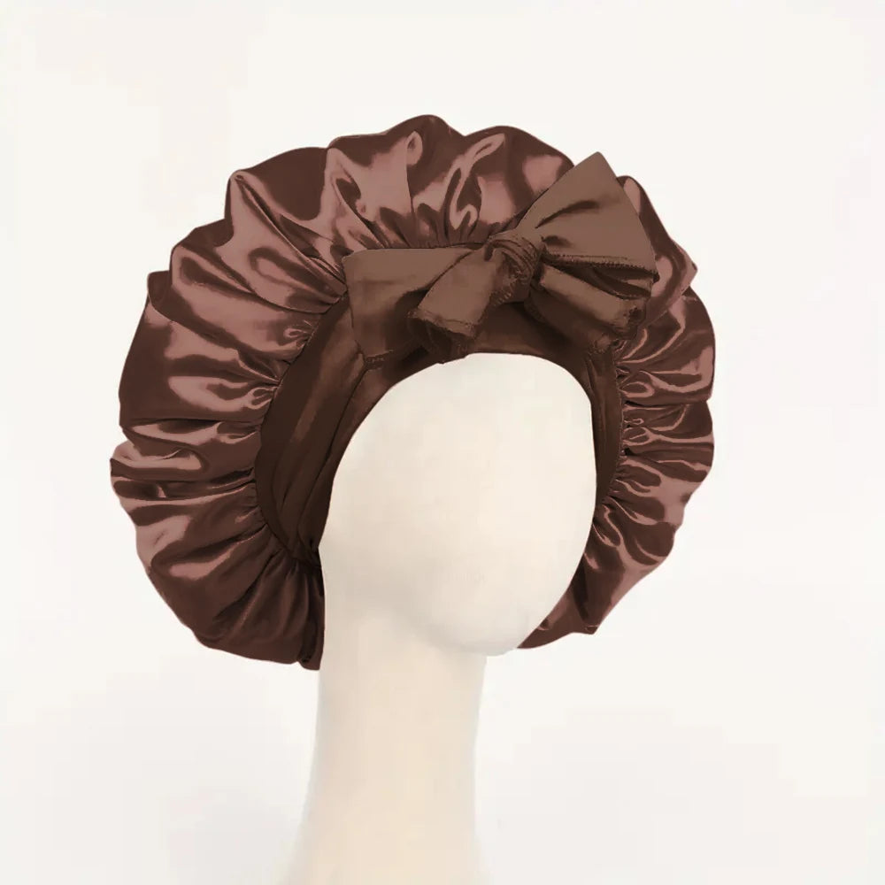 Satin Bonnet Silk Bonnet Adjustable Bonne For Sleeping Hair Bonnet With Tie Band Bonnets