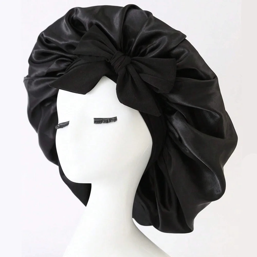 Satin Bonnet Silk Bonnet Adjustable Bonne For Sleeping Hair Bonnet With Tie Band Bonnets