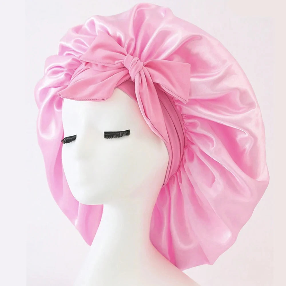 Satin Bonnet Silk Bonnet Adjustable Bonne For Sleeping Hair Bonnet With Tie Band Bonnets