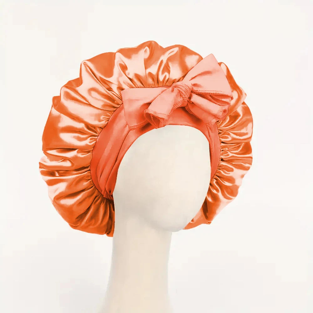 Satin Bonnet Silk Bonnet Adjustable Bonne For Sleeping Hair Bonnet With Tie Band Bonnets