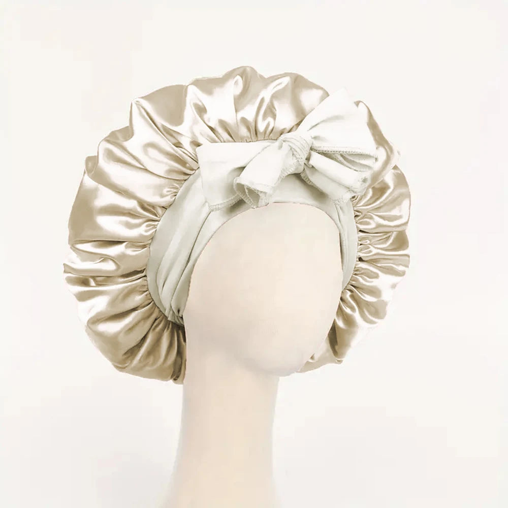 Satin Bonnet Silk Bonnet Adjustable Bonne For Sleeping Hair Bonnet With Tie Band Bonnets