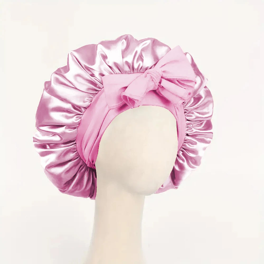 Satin Bonnet Silk Bonnet Adjustable Bonne For Sleeping Hair Bonnet With Tie Band Bonnets