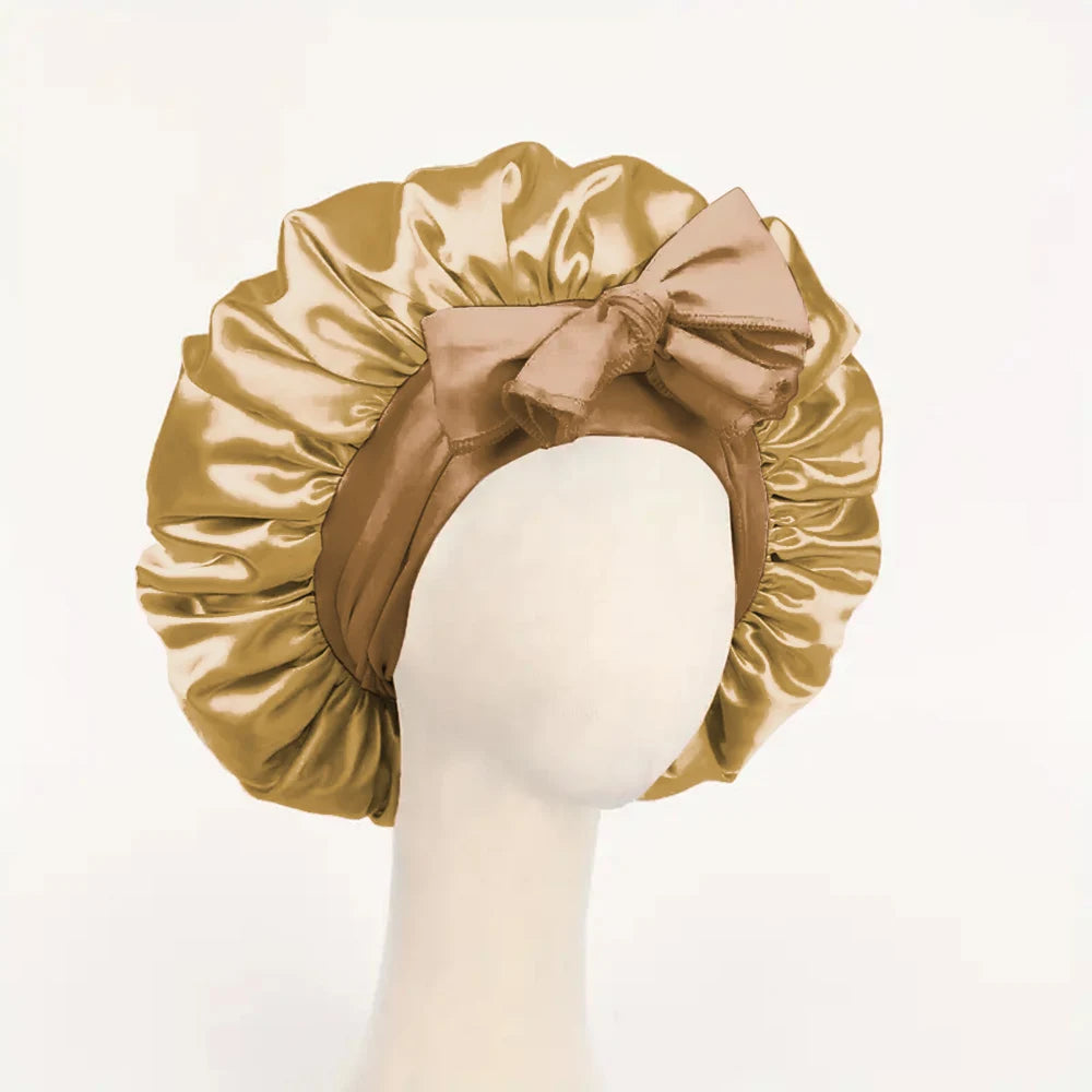 Satin Bonnet Silk Bonnet Adjustable Bonne For Sleeping Hair Bonnet With Tie Band Bonnets