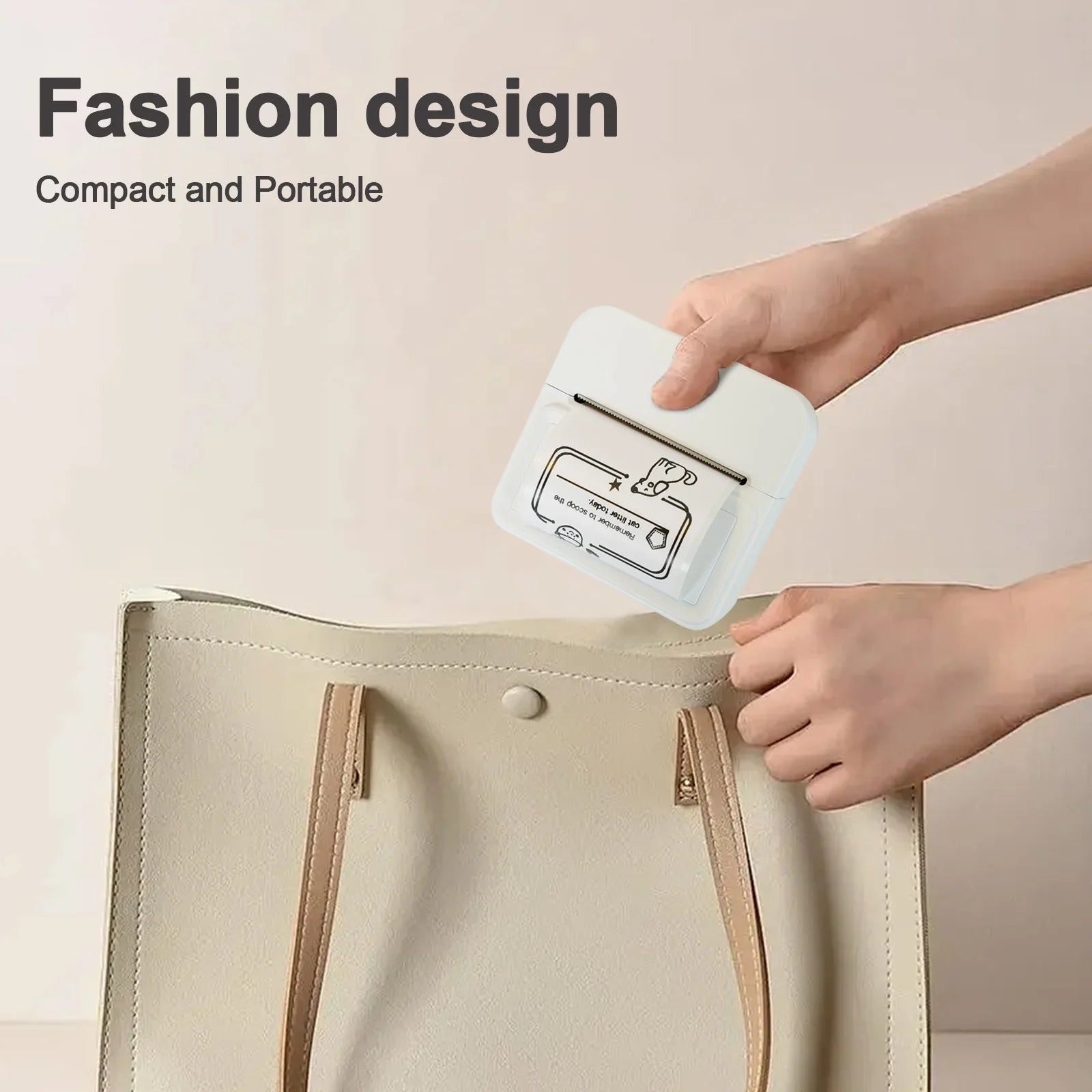 Inkless Thermal Label Printer Portable Bluetooth Pocket Label Maker with 1roll Stickable Label Paper PC Android IOS