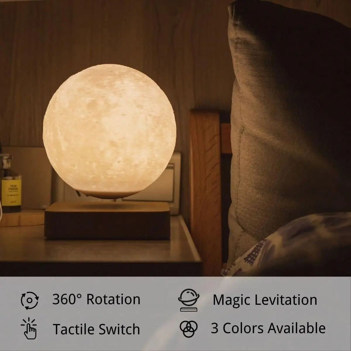 Levitating Moon Lamp, Magnetic Floating Moon Lamp Spinning Luna Night Light for Home Office Desk Decor ,