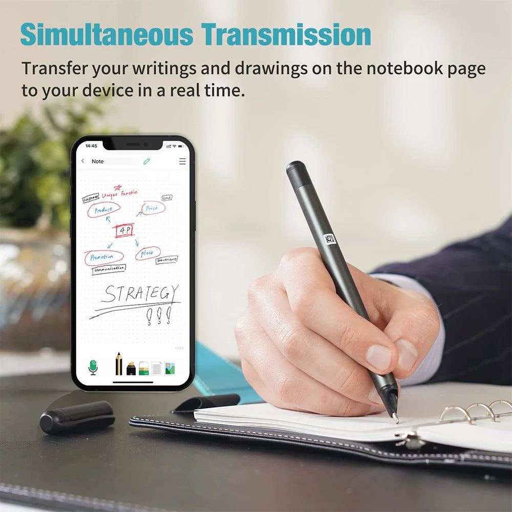 SyncPen3 Set Smart Digital Pen with Smart Notebook & LCD Writing Tablet Bluetooth Wireless OCR Digital Pen Record Notes NEWYES