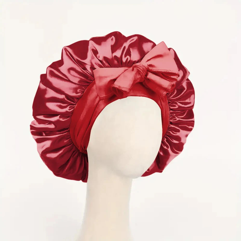 Satin Bonnet Silk Bonnet Adjustable Bonne For Sleeping Hair Bonnet With Tie Band Bonnets