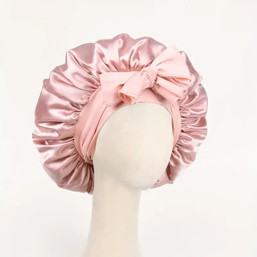 Satin Bonnet Silk Bonnet Adjustable Bonne For Sleeping Hair Bonnet With Tie Band Bonnets