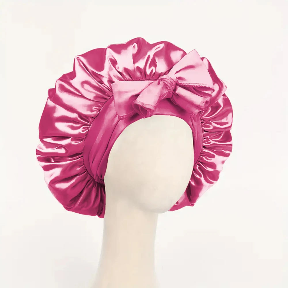 Satin Bonnet Silk Bonnet Adjustable Bonne For Sleeping Hair Bonnet With Tie Band Bonnets