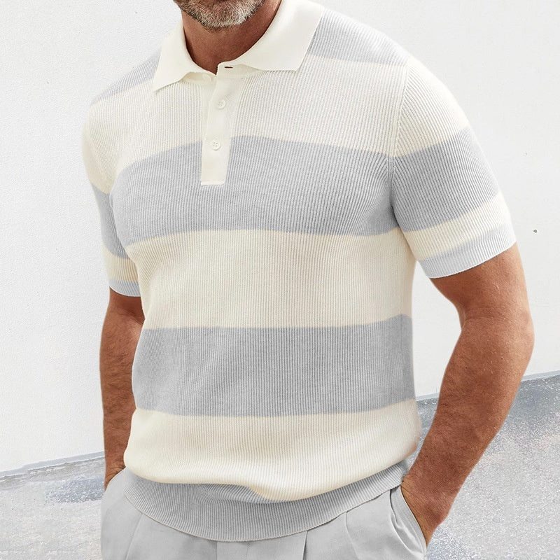 Lapel Sweater Short Sleeve Men Clothing Men Wears