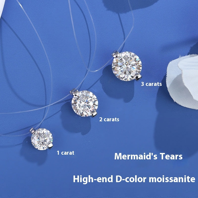 Women's Summer Fishing Line Moissanite Clavicle Chain
