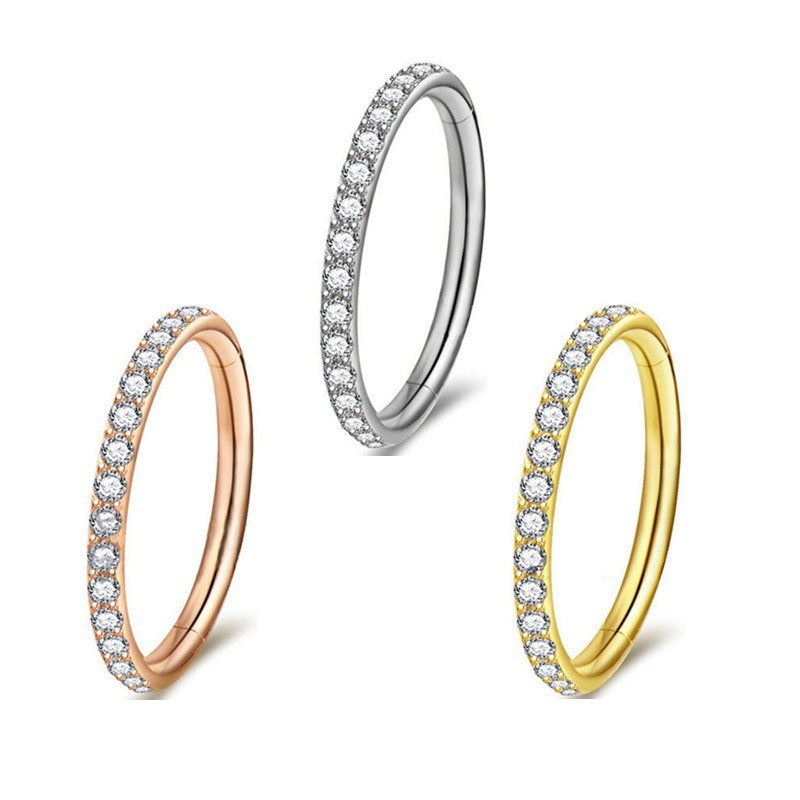 Stainless Steel Nose Ring Diamond Nose Ring Seamless Ring Multifunctional