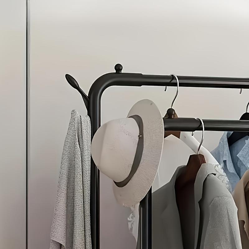 Double Row Metal Material, Portable Black And White Iron Art, Wardrobe Organization, Retail Display, Suitable For Bedside