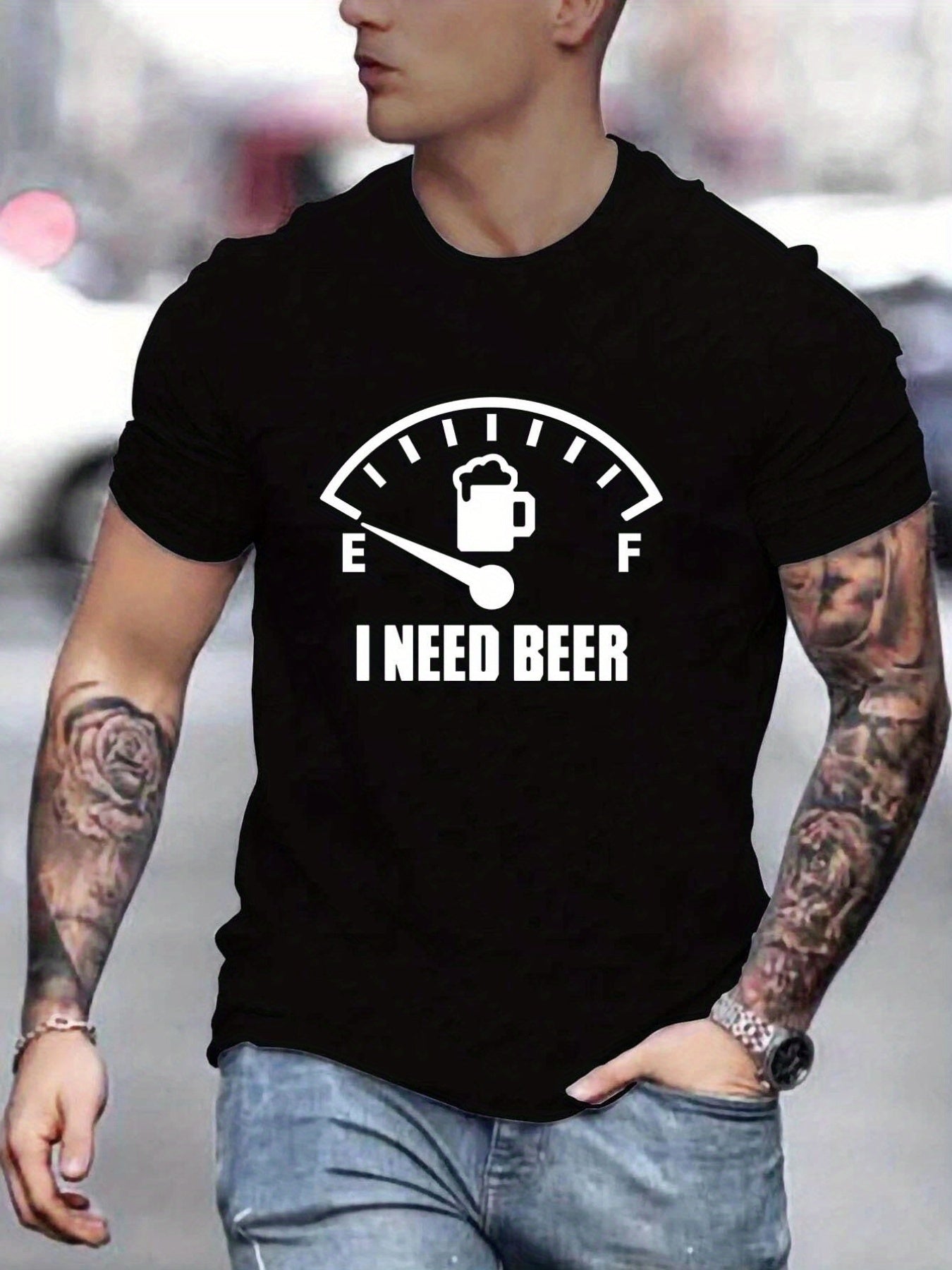 Printed Men's Comfortable T-shirt, Men's Summer Outdoor Clothing, Men's Clothing, Men's Top