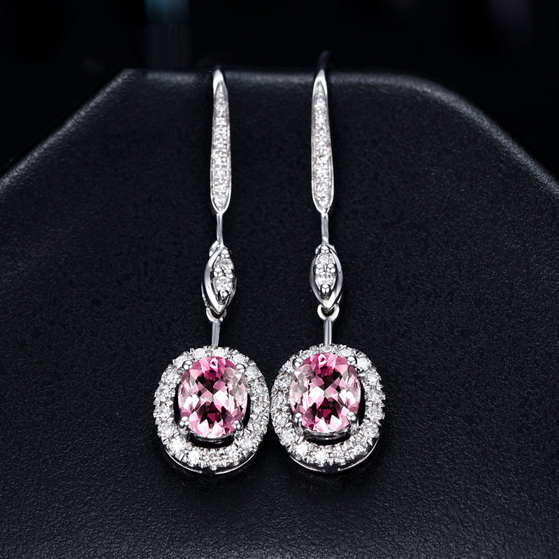 Real Sapphire Colored Gems Long Earrings