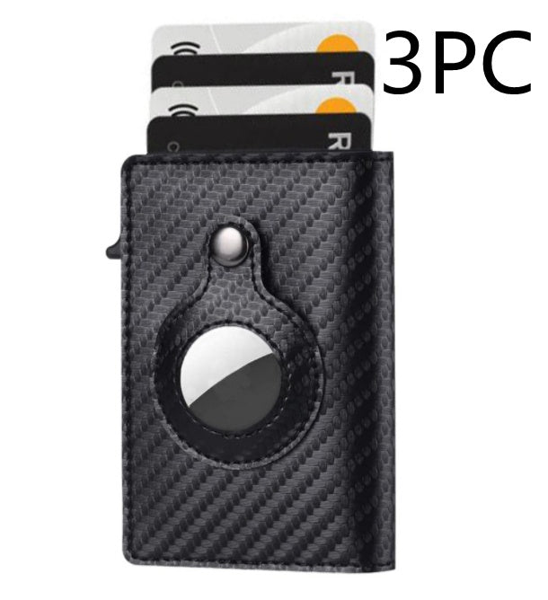 AirTag Wallet Anti Theft Bullet Card Bag Multi-functional Rfid Card Holder Men's Leather Slim Wallets