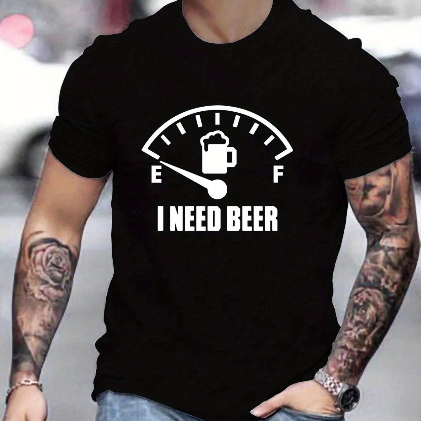 Printed Men's Comfortable T-shirt, Men's Summer Outdoor Clothing, Men's Clothing, Men's Top