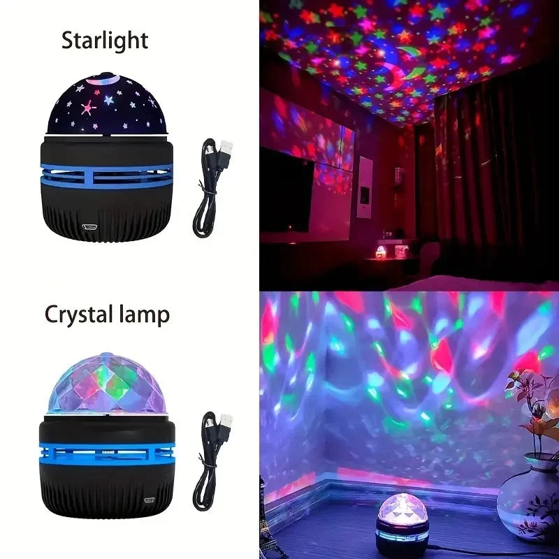 Star Projector, Galaxy Projector, Water Ocean Wave Projector For Bedroom Night Light  Room Decor With 7-Colors Patterns