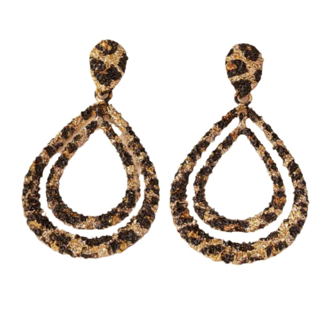 New Double-layer Leopard Retro Alloy Fashion Earrings
