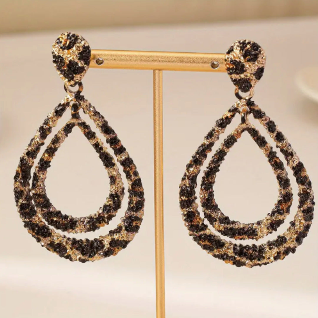 New Double-layer Leopard Retro Alloy Fashion Earrings