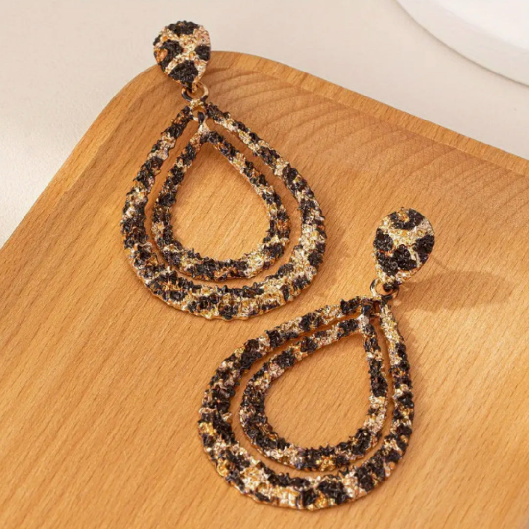New Double-layer Leopard Retro Alloy Fashion Earrings