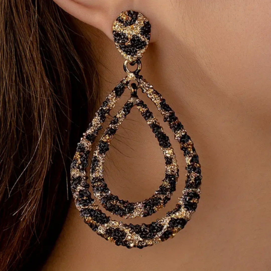 New Double-layer Leopard Retro Alloy Fashion Earrings