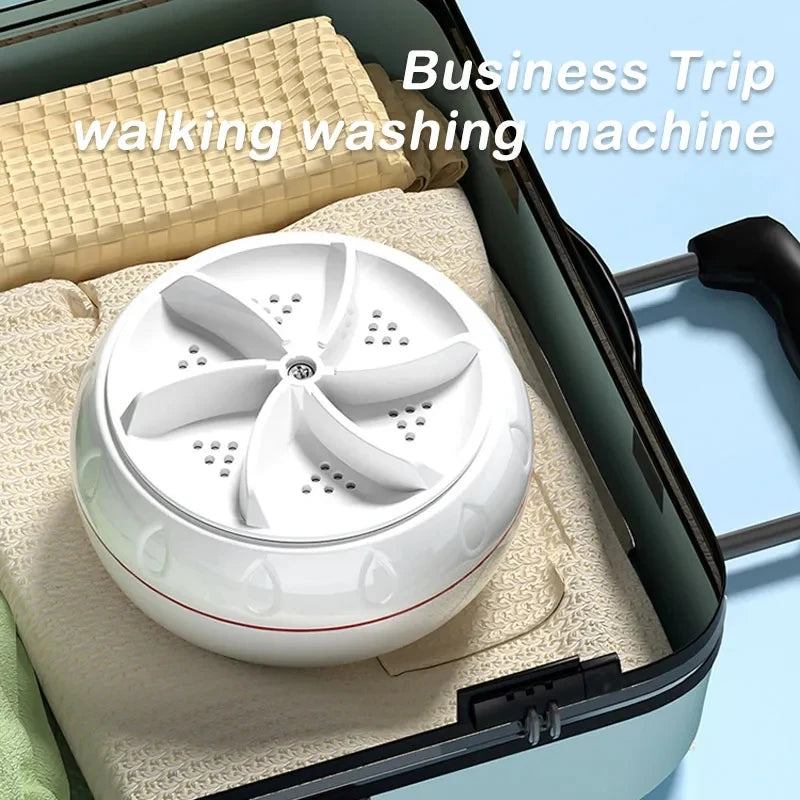 Mini Portable Turbo Washing Machine Hight Power Mini Ultrasonic Washer for Baby Clothes Underwear Socks Business Trip Travel USB