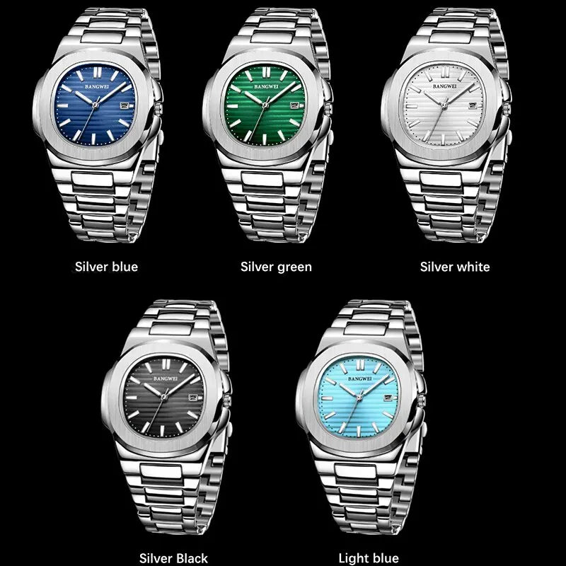 Luxury Men Quartz Watches 30M Waterproof Automatic Date Watch Man Stainless Steel Sport Chronograph Watch