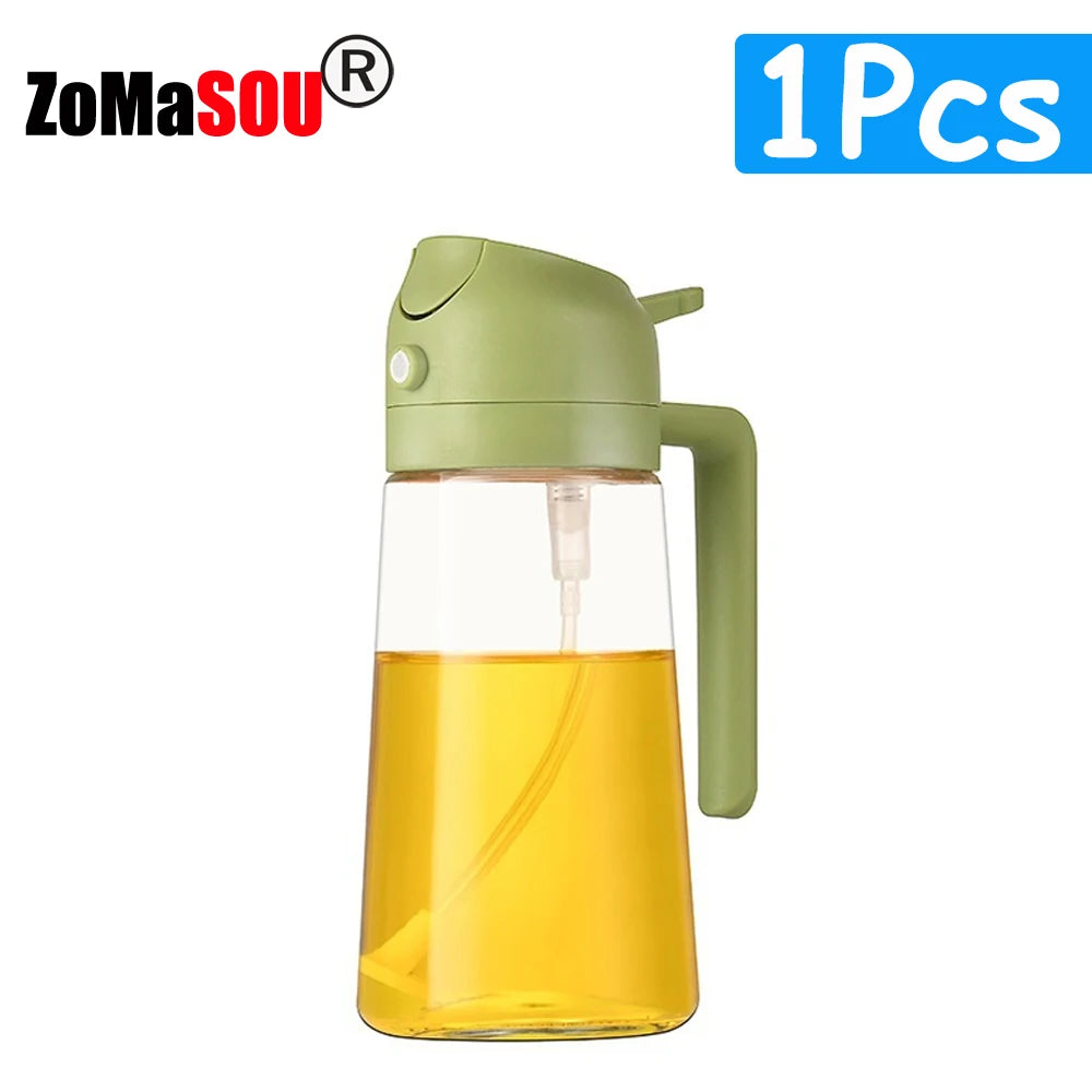 2-in-1 Sprayer Pourer Oil Empty Bottle Plastic Oil Container Dispenser Vaporizer Kitchen Barbecue Camping Cooking Utensils