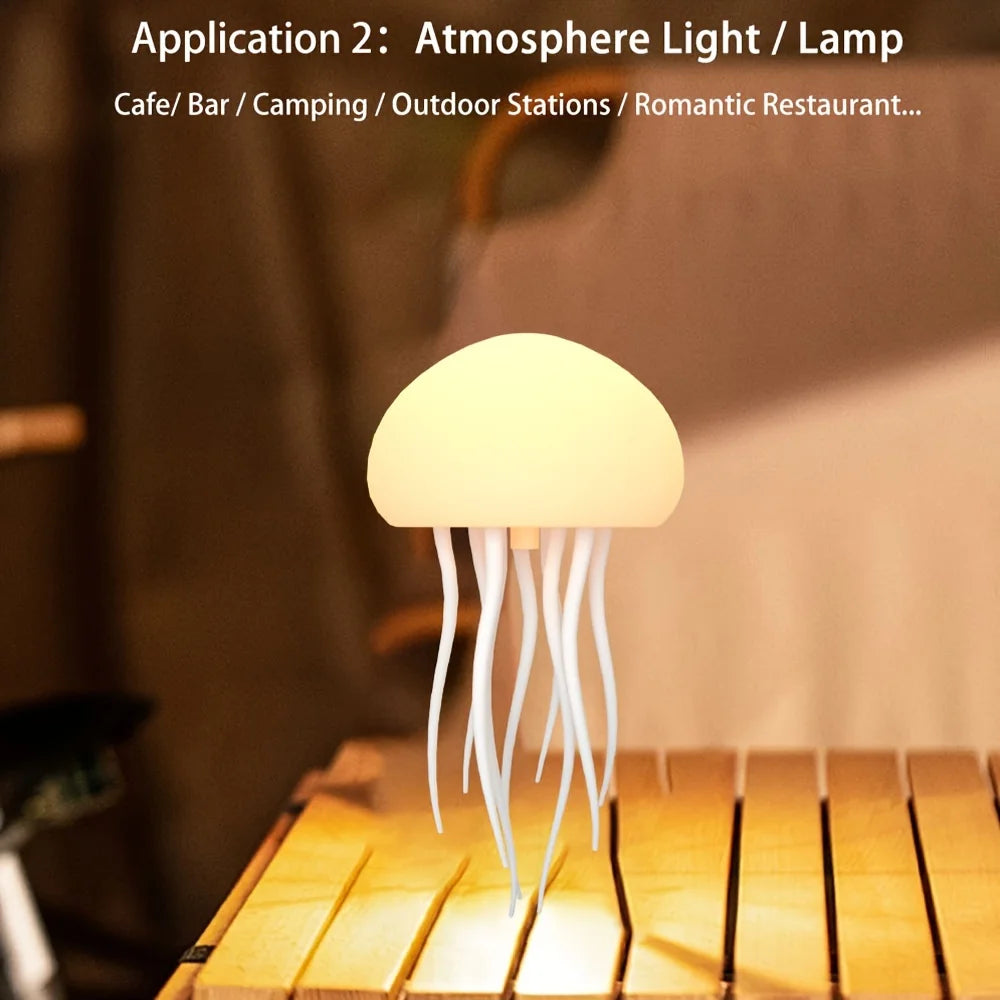 Cartoon Jellyfish Night Light RGB Gradient Cute Jellyfish Bedside Lamp Voice Control Type-C Charging LED Night Lamp