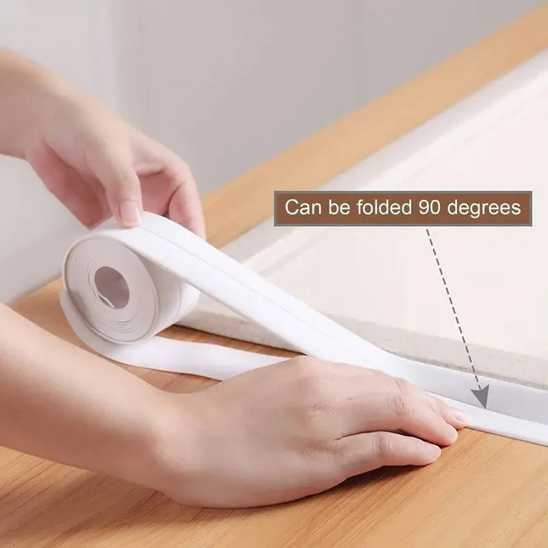 Sealed Self-adhesive Waterproof PVC Sticker,self-adhesive Waterproof Tape,Bathroom & Shower Sealing TapeForKitchen, Shower, Sink
