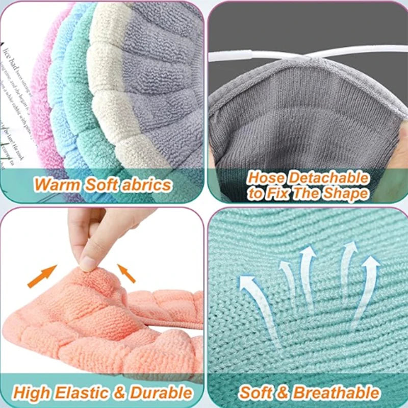 5 Piece Set Toilet Seat Cover , Soft  and Comfortable, Fits Most Toilets, Anti-Slip, Highly Absorbent