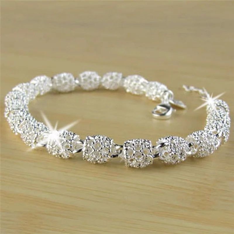 Sterling Silver Bracelets For Women Luxury Original Designer Hollow Lantern Ball Charm Bracelets Beautiful Jewelry