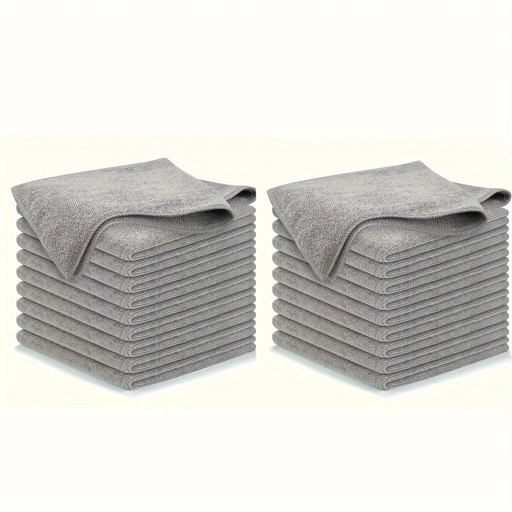 10 pcs Kitchen Towel, Ultra-fine Fiber Light Gray Cleaning Cloth Set, Absorbent, Soft And Stain-removing Cloth