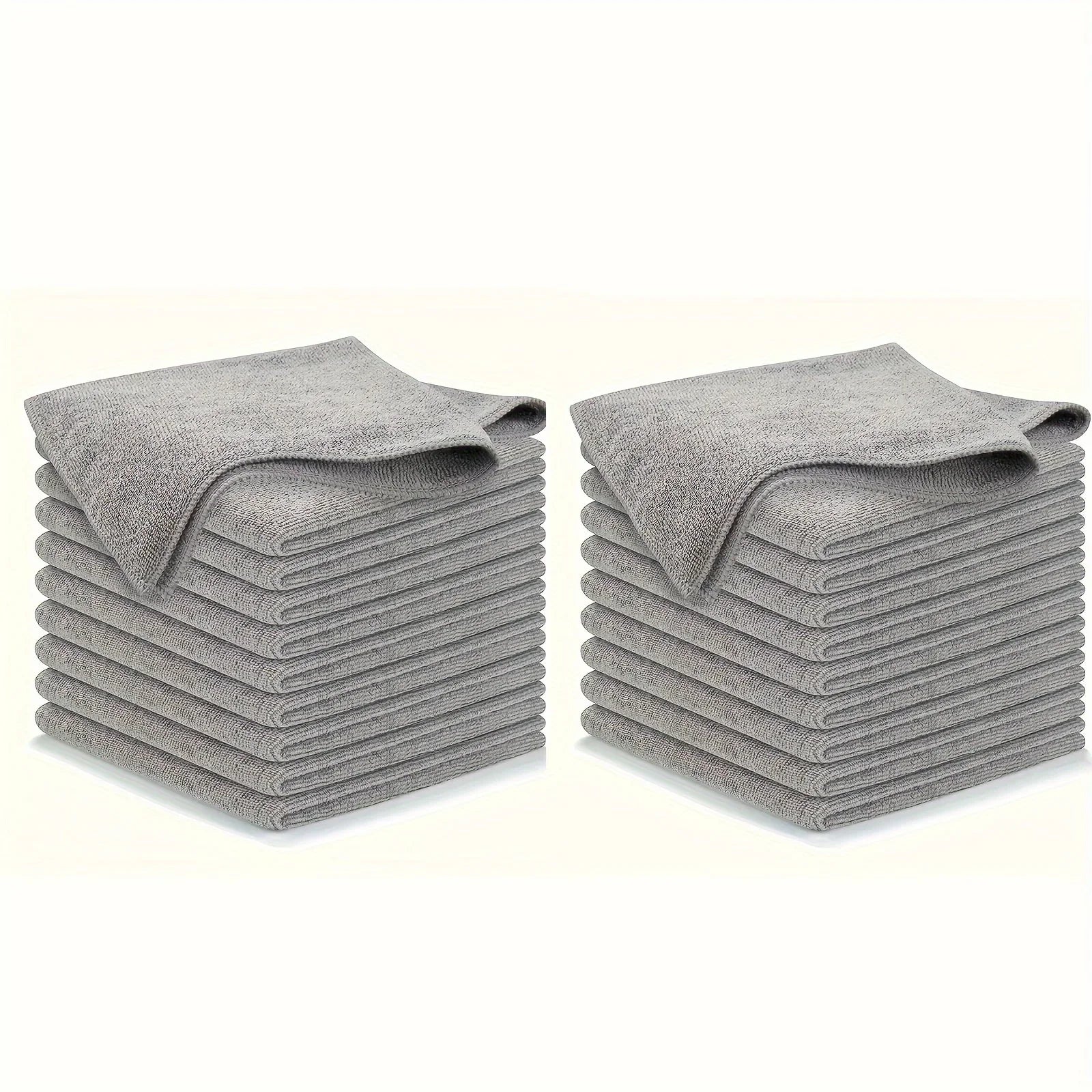 10 pcs Kitchen Towel, Ultra-fine Fiber Light Gray Cleaning Cloth Set, Absorbent, Soft And Stain-removing Cloth