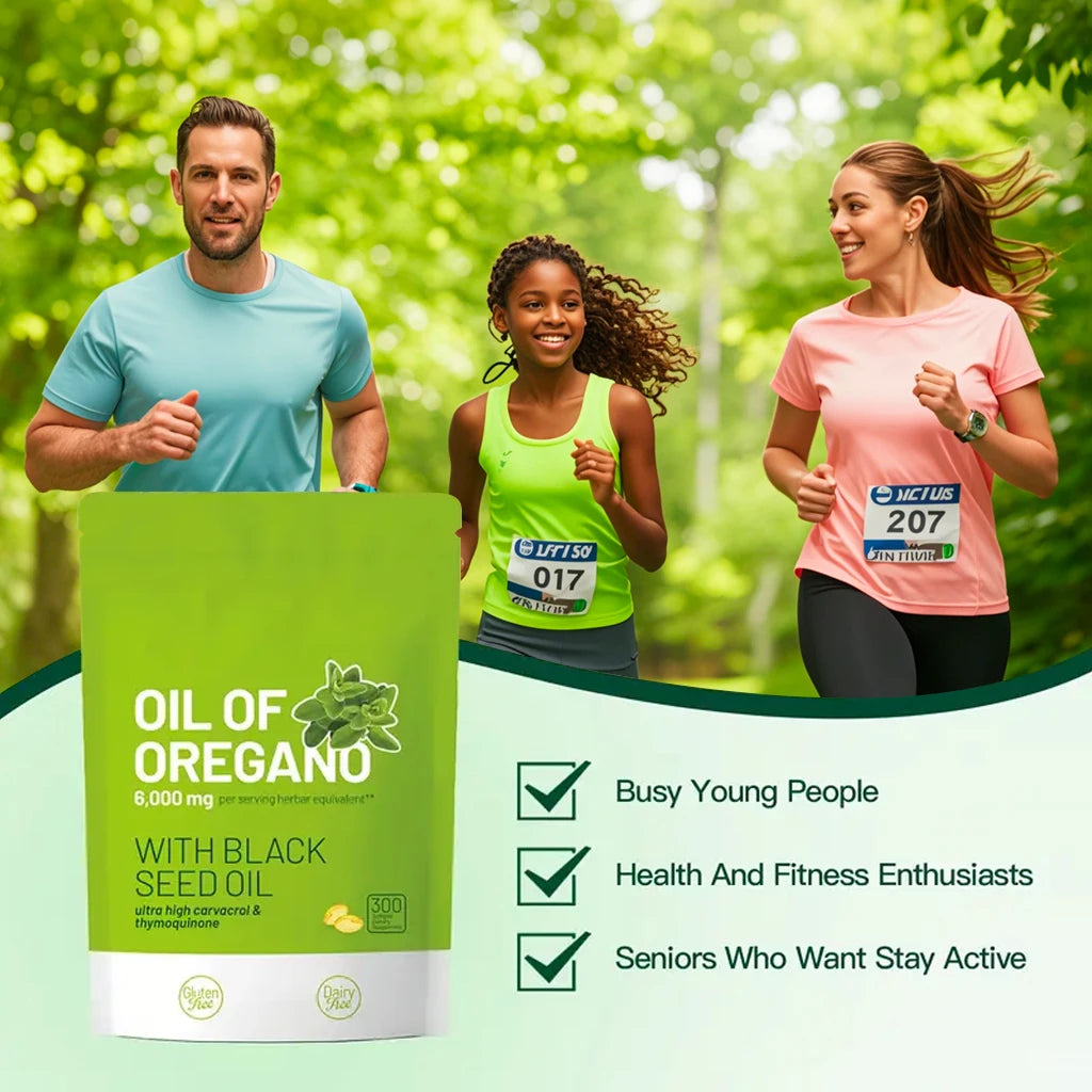 300 Capsules Oil Of Oregano with Black Seed Oil - Natural Antioxidants for Fitness Nutritional Support - Highly Effective3