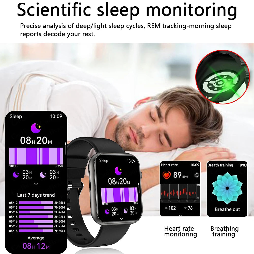XIAOMI Smart Watch Full Touch Screen Bluetooth Call Heart Rate Waterproof Watches Sports Bracelet Smartwatch Women