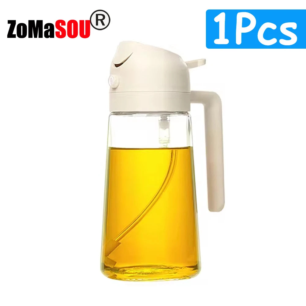 2-in-1 Sprayer Pourer Oil Empty Bottle Plastic Oil Container Dispenser Vaporizer Kitchen Barbecue Camping Cooking Utensils