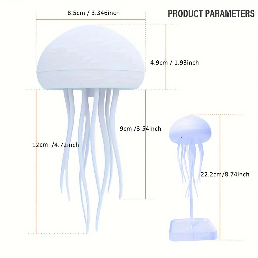 Cartoon Jellyfish Night Light RGB Gradient Cute Jellyfish Bedside Lamp Voice Control Type-C Charging LED Night Lamp