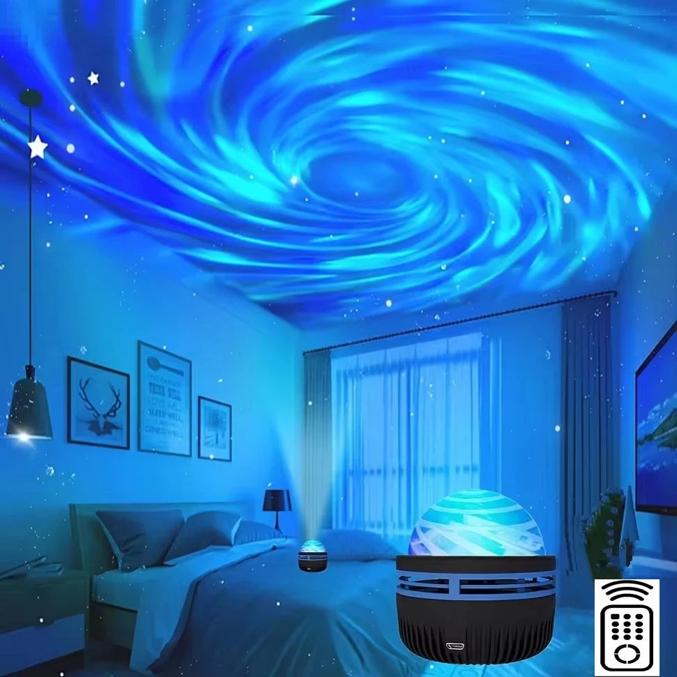 Star Projector, Galaxy Projector, Water Ocean Wave Projector For Bedroom Night Light  Room Decor With 7-Colors Patterns