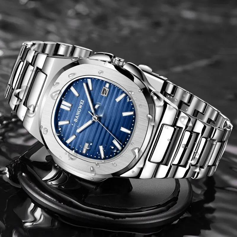 Luxury Men Quartz Watches 30M Waterproof Automatic Date Watch Man Stainless Steel Sport Chronograph Watch